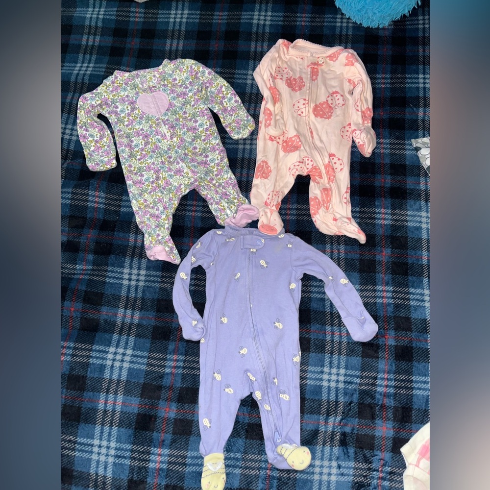 Carter's Purple, Pink, and Lavender Kids Footies Set